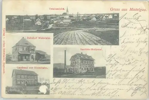 Mistelgau Bahnhof Gasthaus zur Eisenbahn Sanitaets-Molkerei x