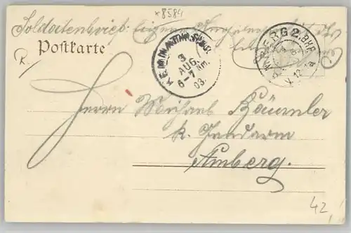 Kemnath Stadt Feldpost x 1903