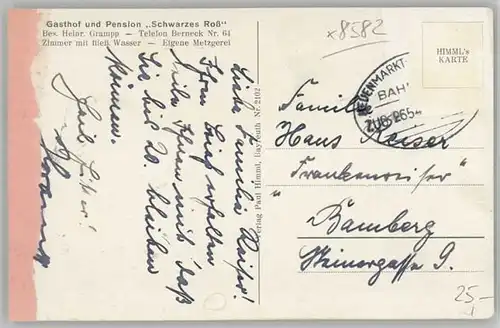 Goldmuehl Fichtelgebirge Gasthof Schwarzes Ross x 1940