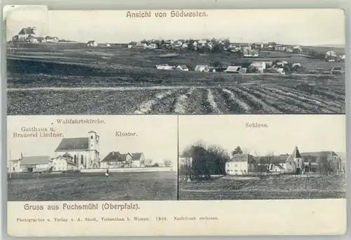 Fuchsmuehl Wallfahrtskirche Schloss x 1913