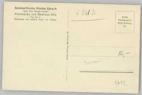 Ebrach Oberfranken Ebrach Oberfranken Gasthaus Wilz * 1955 / Ebrach /Bamberg LKR