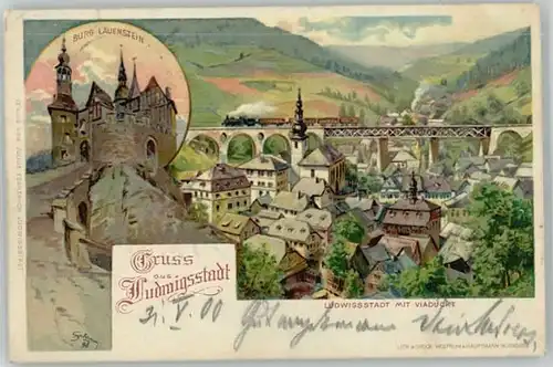 Ludwigsstadt Viadukt Kuenstlerkarte x