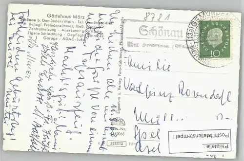Schoenau Gemuenden Gaestehaus Maerz x