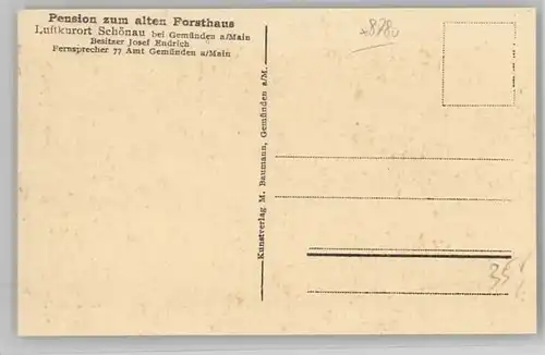 Schoenau Gemuenden Schoenau Gemuenden Pension zum alten Forsthaus * / Gemuenden a.Main /Main-Spessart LKR