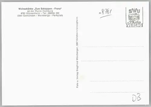 Goessenheim Weinschaenke zum Schoppen-Franz Ruine Homburg *