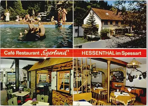 Mespelbrunn Pension Cafe Egerland Klappkarte *