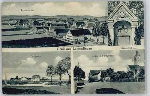 Lamerdingen Kriegerdenkmal Pfarrhof x 1929