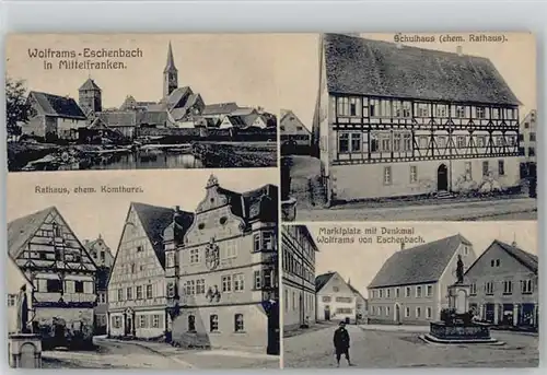 Wolframs-Eschenbach Wolframs-Eschenbach Marktplatz Wolframs Denkmal  ungelaufen ca. 1910 / Wolframs-Eschenbach /Ansbach LKR