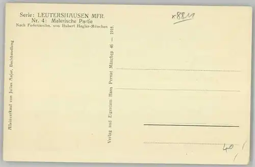 Leutershausen Mittelfranken Leutershausen Mittelfranken KuenstlerHubert Hagler-Muenchen ungelaufen ca. 1920 / Leutershausen /Ansbach LKR