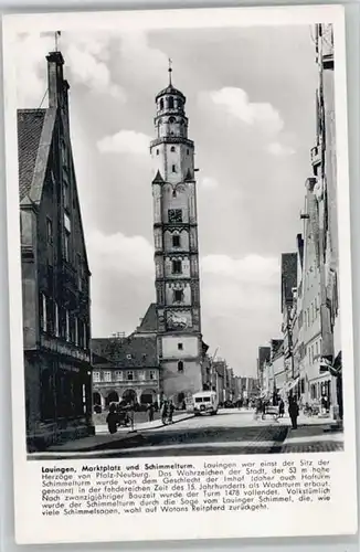 Lauingen Donau Marktplatz schimmelturm x 1956