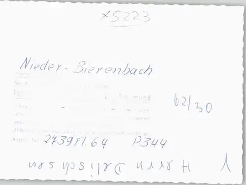 we26533 Bierenbachtal Bierenbachtal Fliegeraufnahme Nieder-Bierenbach * Kategorie. Nuembrecht Alte Ansichtskarten