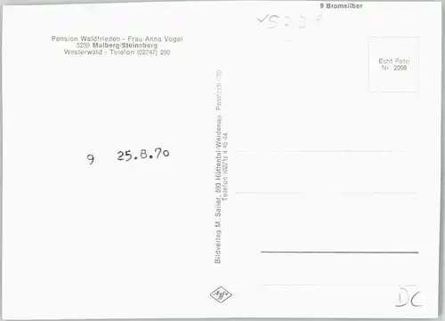 Malberg Westerwald Steineberg Pension Waldfrieden *