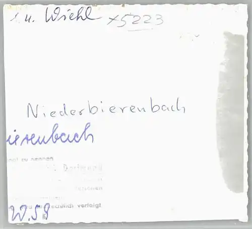 we26745 Bierenbachtal Bierenbachtal Niederbierenbach * Kategorie. Nuembrecht Alte Ansichtskarten