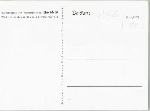 Raesfeld Kuenstlerkarte KuenstlerKarl Determener Wasserburgen des Muensterlandes *