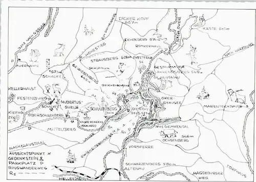 Schulenberg Oberharz Wanderwege Karte *