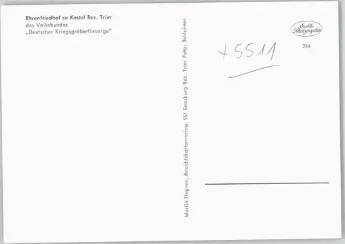 Kastel-Staadt Kastel-Staadt Ehrenfriedhof * / Kastel-Staadt /Trier-Saarburg LKR