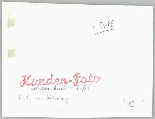 Wimbach Adenau [handschriftlich] *