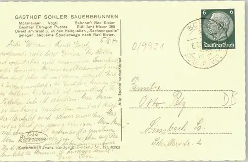 Muehlhausen Vogtland Muehlhausen Vogtland  x / Bad Elster /Vogtlandkreis LKR