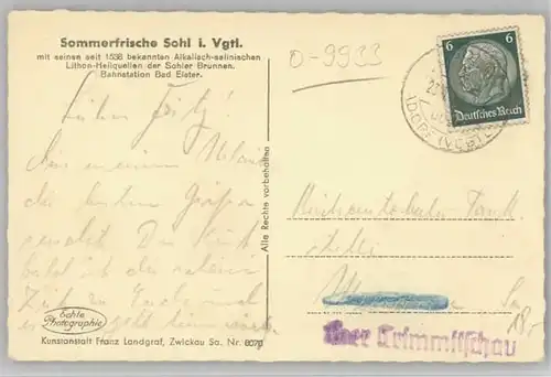 Sohl Bad Elster Sohl Bad Elster  x / Bad Elster /Vogtlandkreis LKR