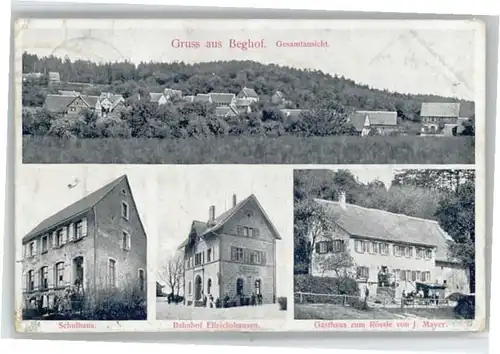 Ellrichshausen Beghof Bahnhof Schule Gasthaus zum Roessle x