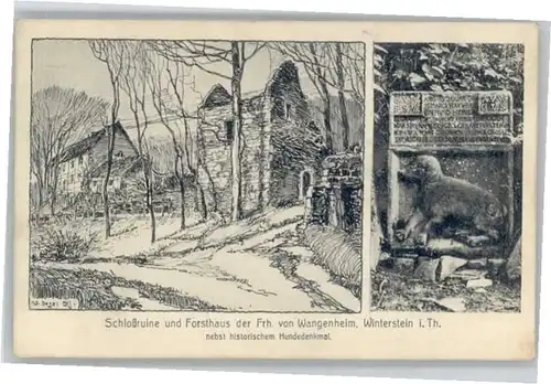 Winterstein Emsetal Schlossruine Forsthaus Kuenstler Vogel *