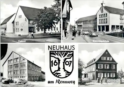 Neuhaus Rennweg Postamt Kreisratsgebaeude Kulturhaus Erich Weinert Jugendherberge Karl Marx *