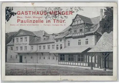 Paulinzella Gasthaus Menger   *