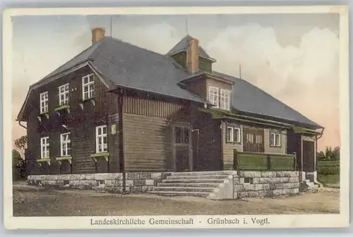 Gruenbach Vogtland Landeskirchliche Gemeinschaft Karte von ca. 1920 x