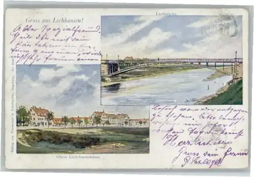 Lechhausen Lechhausen Lechbruecke Lechdammstrasse x / Augsburg /Augsburg LKR