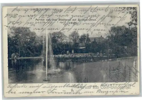 Lindenthal Koeln Lindenthal Stadtwald Springbrunnen x / Koeln /Koeln Stadtkreis