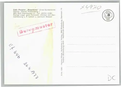 Dehme Cafe Pension Weserblick *