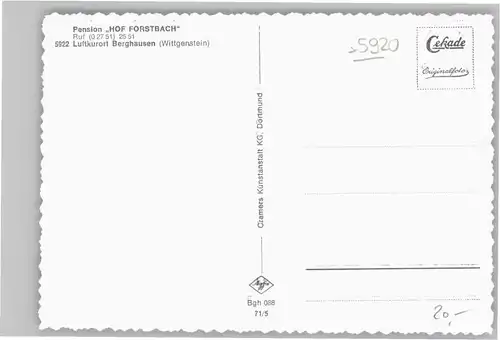 Berghausen Wittgenstein Pension Hof Forstbach *