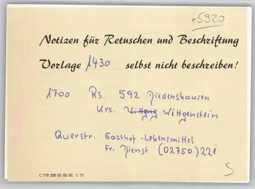 Diedenshausen Wittgenstein Fliegeraufnahme *
