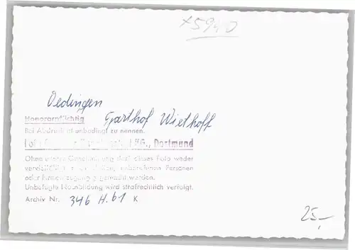 Oedingen Sauerland Gasthof Wiethoff *