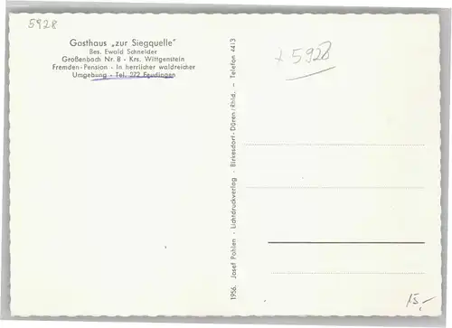 Grossenbach Wittgenstein Gasthaus zur Siegquelle *