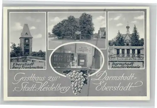 Eberstadt Darmstadt Burg Frankenstein Kuenstlerkolonie Gasthaus zur Stadt Heidelberg *