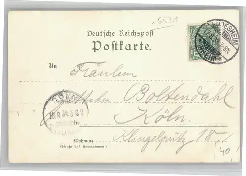 Ruedesheim Rhein [Stempelabschlag] Kuenstler F. Hein Schloss Rheinstein x