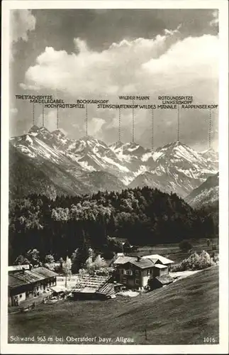 Schwand Oberstdorf Trettachspitze Wildes Maennle Rappenseekopf / Oberstdorf /Oberallgaeu LKR