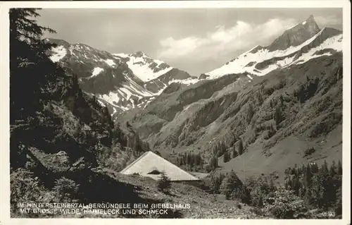 Oytal Hintersteinertal Berguendele Giebelhaus Grosse Wilde Himmeleck Schneck / Oberstdorf /Oberallgaeu LKR