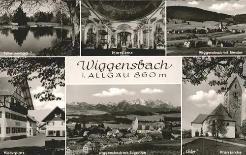 Wiggensbach Bad Kirche Marktplatz Zugspitze / Wiggensbach /Oberallgaeu LKR