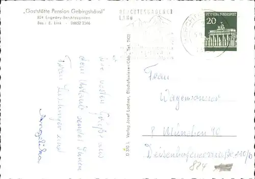 Engedey Gaststaette Pension Gebirgshaeusl / Bischofswiesen /Berchtesgadener Land LKR