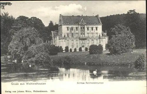 Waltershausen Gotha Schloss Reinhardsbrunnen Schwan / Waltershausen /Gotha LKR