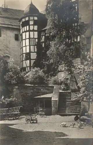 Leutenberg Thueringen Friedensburg Burghof / Leutenberg /Saalfeld-Rudolstadt LKR