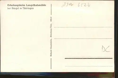 Buergel Thueringen Erholungsheim Langethalsmuehle / Buergel Thueringen /Saale-Holzland-Kreis LKR