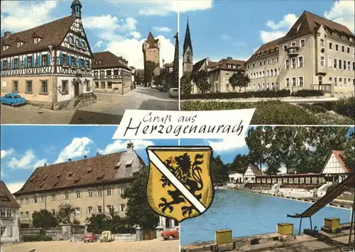 Herzogenaurach Hauptstrasse Rathaus Liebfrauenhaus Schloss Schwimmbad / Herzogenaurach /Erlangen-Hoechstadt LKR