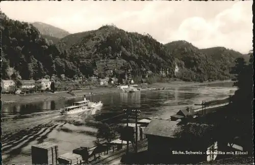 Schmilka Elbtal Schiff / Bad Schandau /Saechsische Schweiz-Osterzgebirge LKR