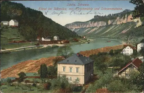 Schmilka Hirschmuehle Schrammsteine / Bad Schandau /Saechsische Schweiz-Osterzgebirge LKR