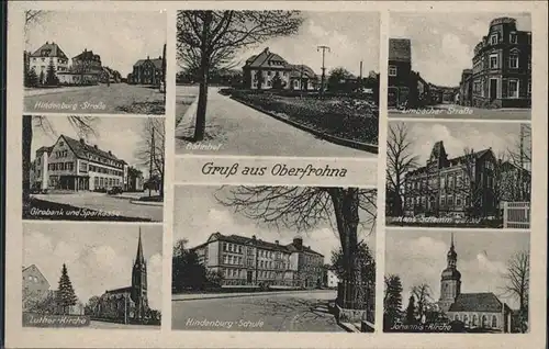 Oberfrohna Oberfrohna Hindenburg-Schule Bahnhof Limbacher Strasse Luther-Kirche * / Limbach-Oberfrohna /Zwickau LKR
