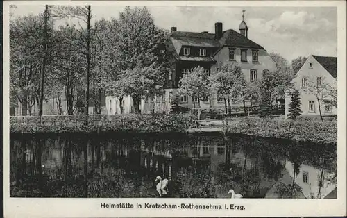 Kretscham-Rothensehma Heimstaette Teich Schwan *