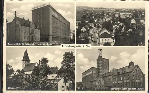 Oberlungwitz Oberlungwitz Strupffabrik Friedrich Tauscher Robert Goetze Kirche  * / Oberlungwitz /Zwickau LKR